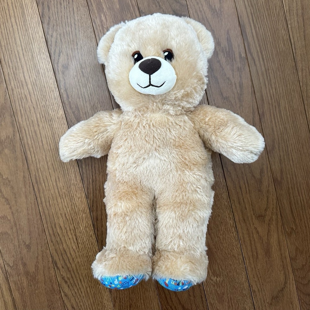 Build A Bear Happy Birthday Beige Teddy happy birthday song Plush BABW 15"‎